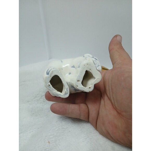 Vintage Ceramic Unicorn Figurine Mother and Foal White Blue Gold Horn - Picture 3 of 4